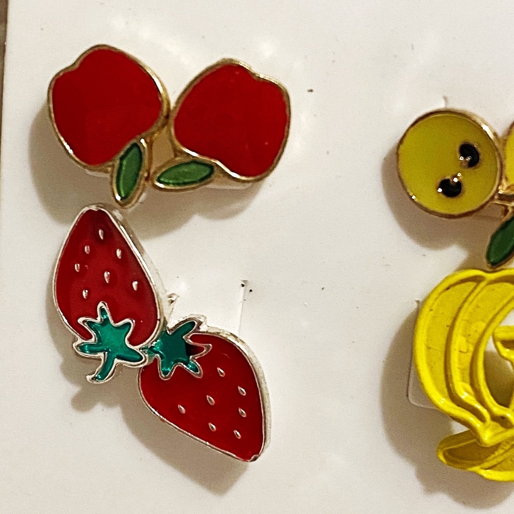 ๐ Cute Little Fruit ๐ ๐ stud earrings ๐ - Picture 3 of 3